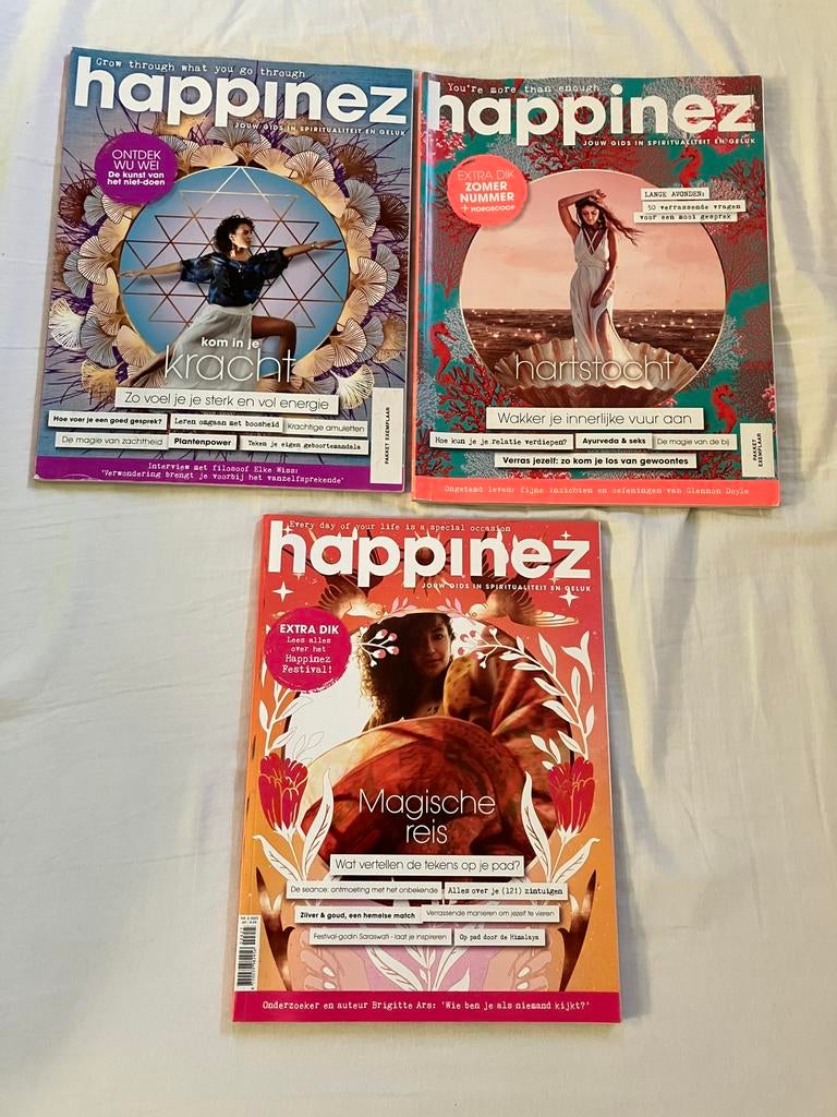 3 Happinez tijdschriften, Boeken, Tijdschriften en Kranten, Ophalen of Verzenden, Zo goed als nieuw