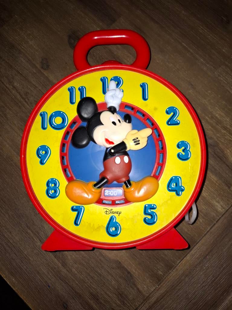 vintage Disney Mickey Mouse leerklok, Ophalen of Verzenden, Mickey Mouse