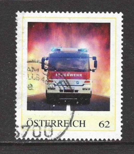 Oostenrijk persoonlijke postzegel brandweer, Verzenden, Gestempeld