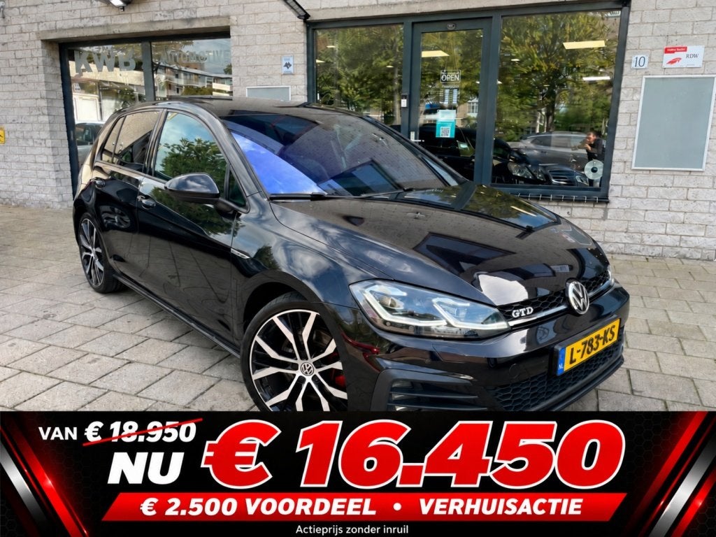 Volkswagen Golf 2.0 TDI GTD | Leer | Panoramadak Dynaudio Fa, Gebruikt, Euro 6, Zwart, Bedrijf