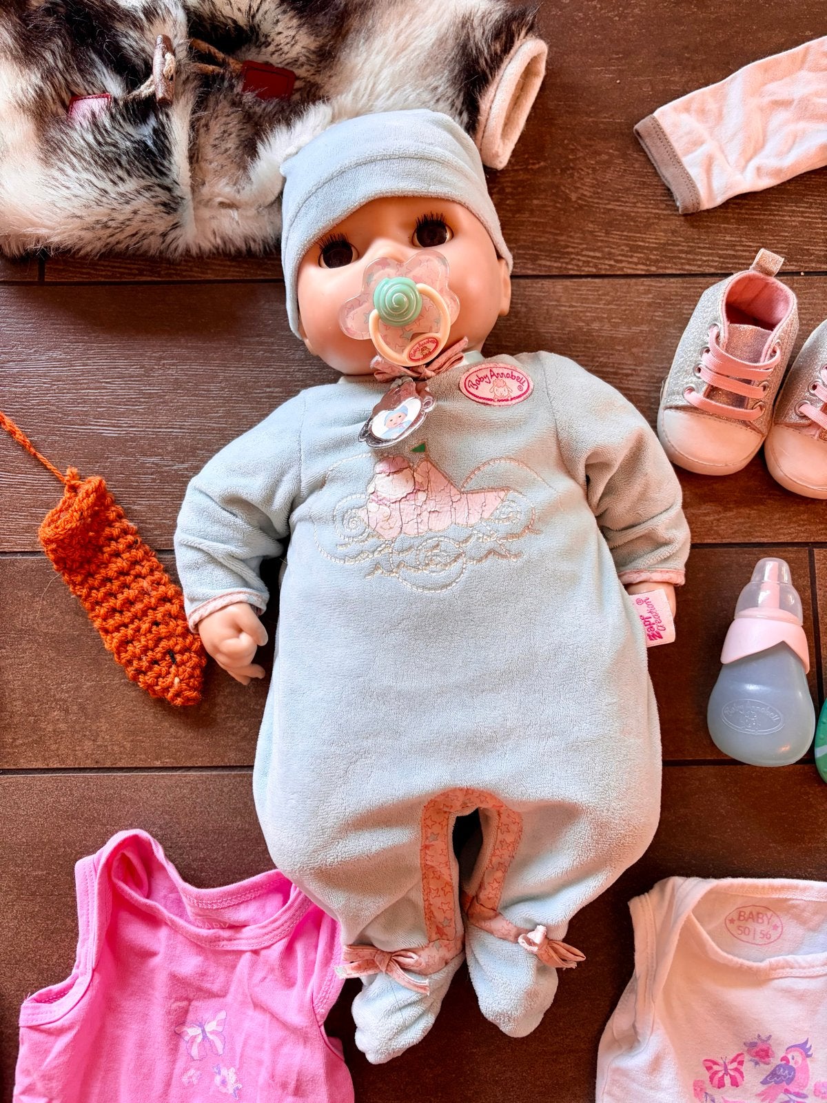 Baby Annabell met uitgebreide kleding- en accessoire set, Ophalen of Verzenden, Gebruikt, Babypop