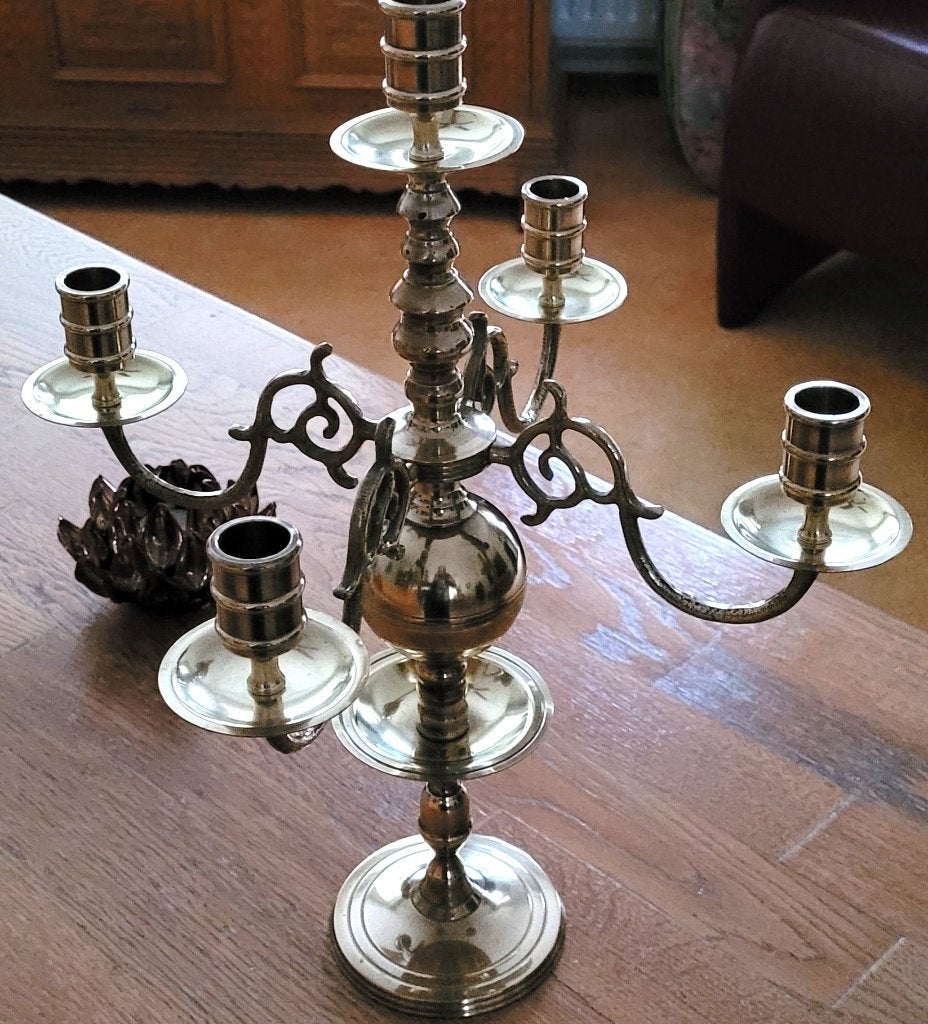 vintage koperen kandelaar, Ophalen, Gebruikt, Overige merken, Metaal