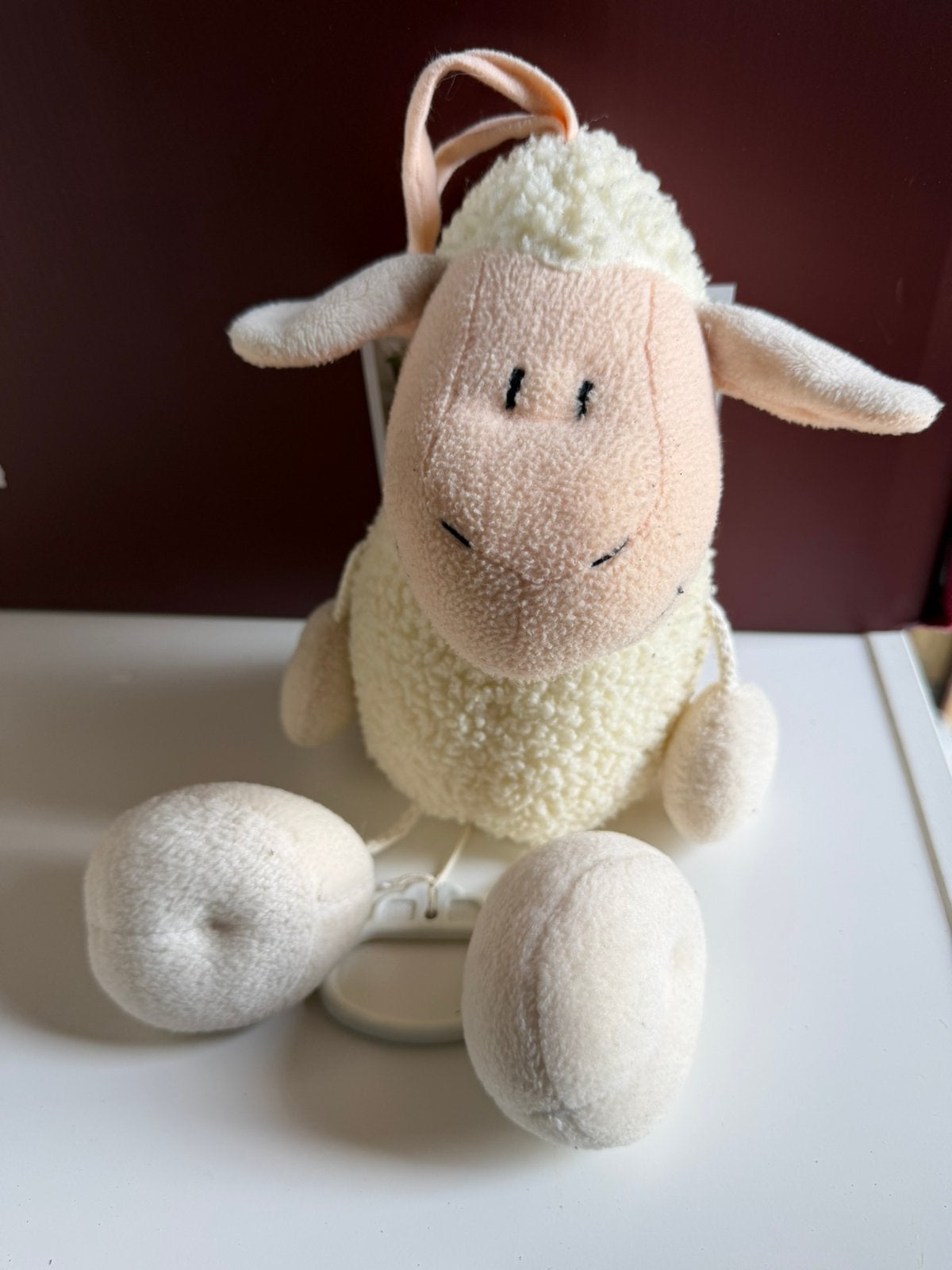 Knuffel schaapje met muziek voor bed, box of wieg, Ophalen, Overige merken, Met geluid, Overige karakters