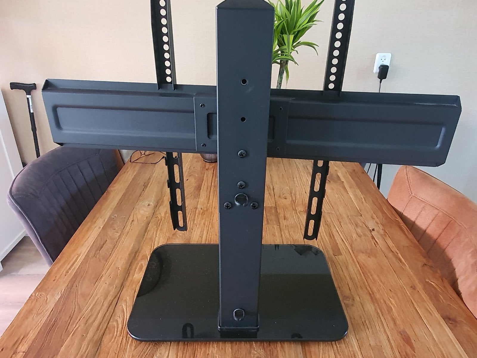 Zware TV Standaard voor 55" Flatscreen, Audio, Tv en Foto, Televisiebeugels, Ophalen, Gebruikt
