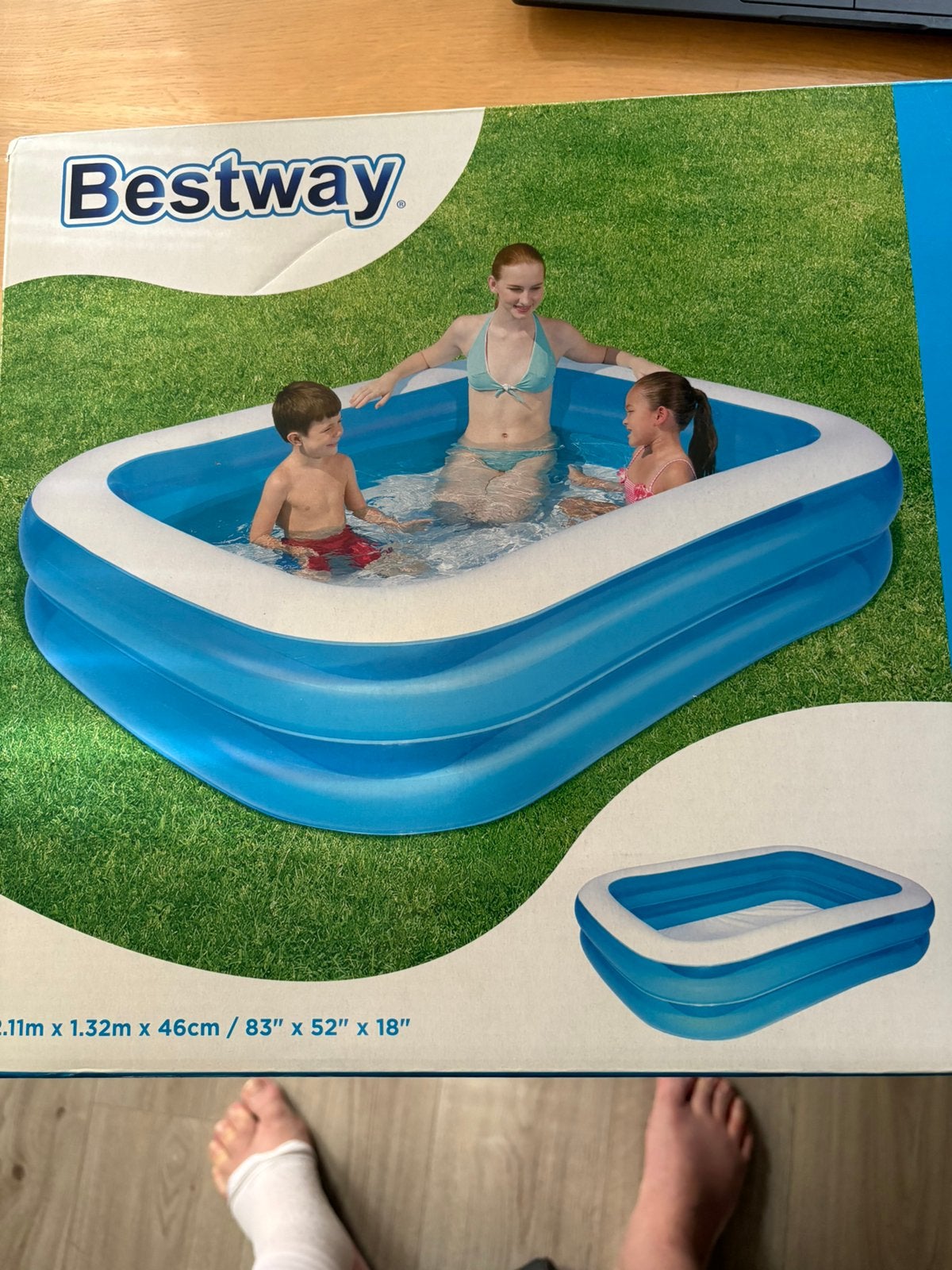 Bestway opblaasbaar zwembad 211x132x46cm NIEUW, Minder dan 80 cm, Opblaaszwembad, Nieuw, Ophalen of Verzenden