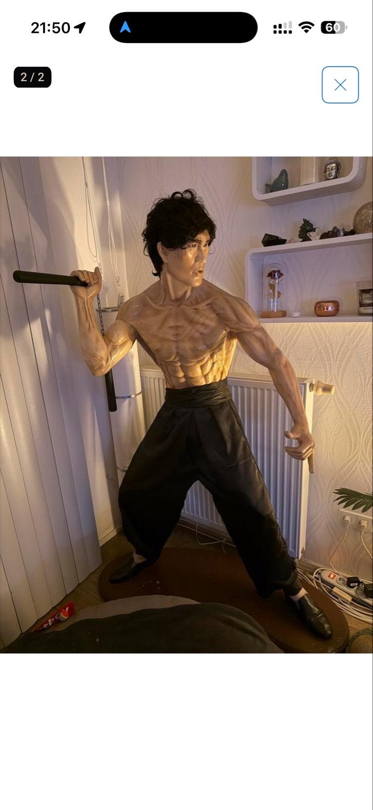 Levensecht Bruce Lee Beeld op Ware Grootte, Ophalen, Kunststof, Handgemaakt, 1 meter - 2 meter