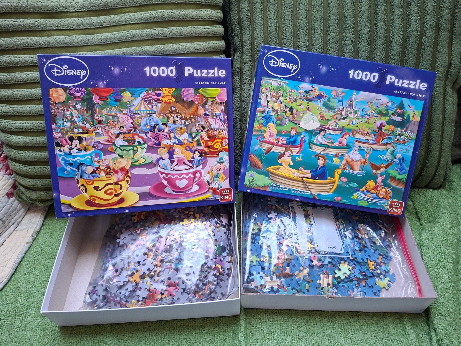 2x Disney 1000 Stukjes Puzzel - Zo goed als nieuw, Ophalen of Verzenden, Meer dan 50 stukjes, Gebruikt, 6 jaar of ouder