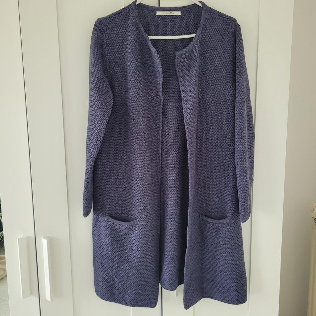 Sibin Linnenbjerg cardigan vest S merino wol blauw paars, Paars, Ophalen of Verzenden, Zo goed als nieuw, Sibin Linnenbjerg