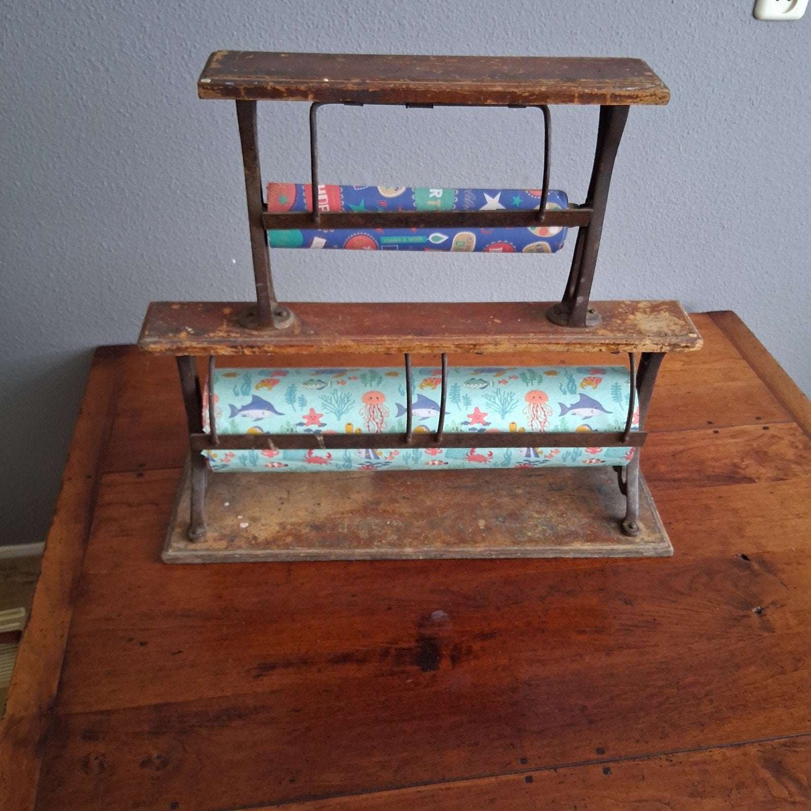 Antieke rol houder voor papier, Ophalen of Verzenden