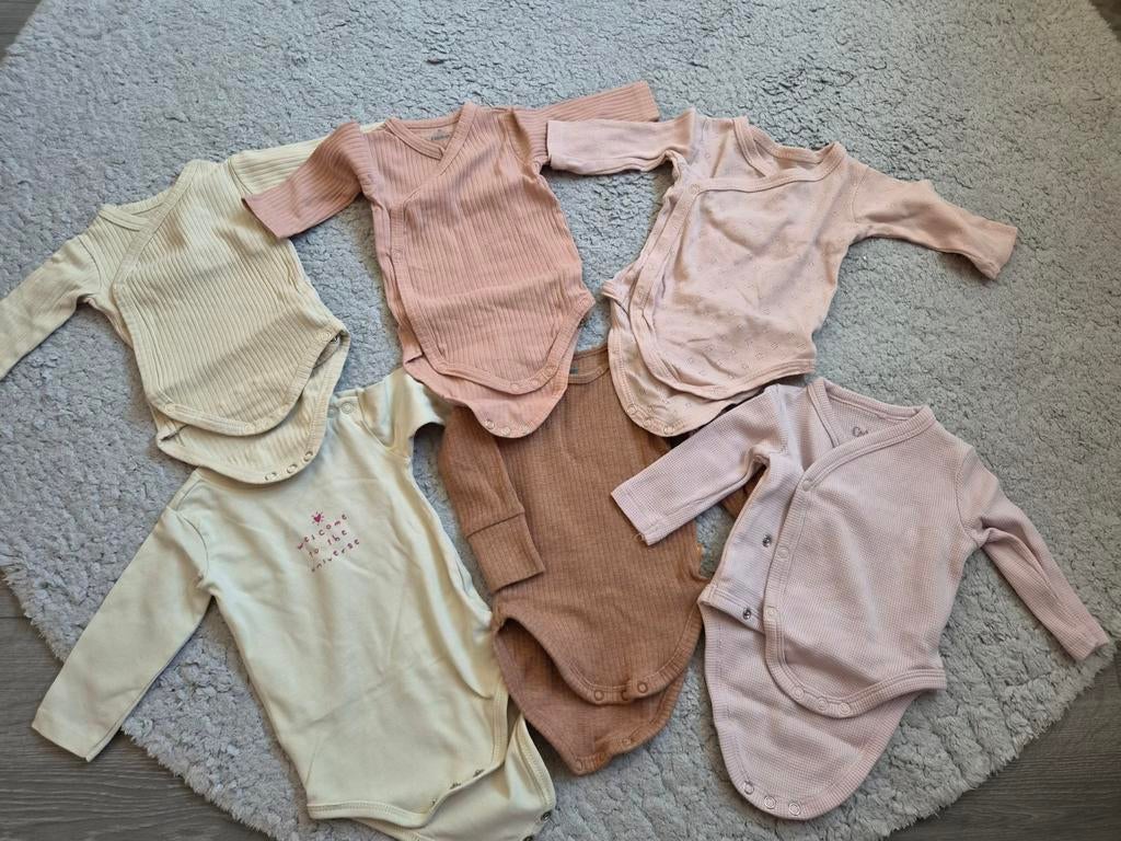 Set van 6 rompers maat 50/56 in diverse kleuren, Ophalen of Verzenden, Gebruikt, Onbekend, Jongetje of Meisje