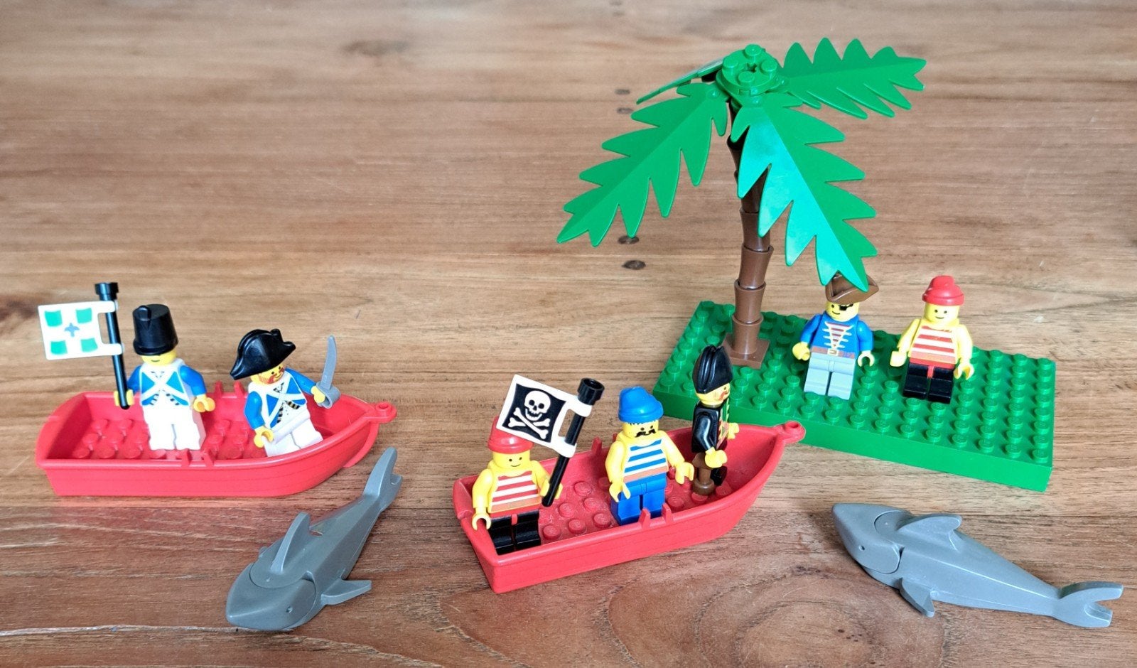 Vintage LEGO Pirates Verzameling (o.a. 6258) met 7 Minifigs, Gebruikt, Lego, Minifiguur, Pirates