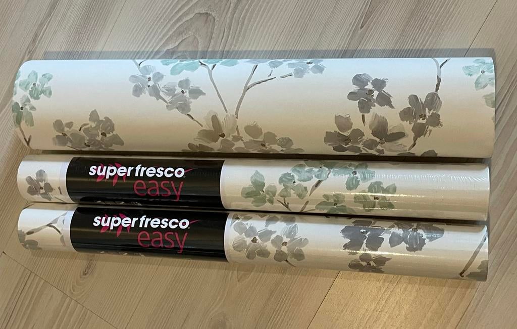 Superfresco Easy Behang - Bloemenpatroon, Ophalen of Verzenden, 10 tot 25 m², Wit, Bloemen