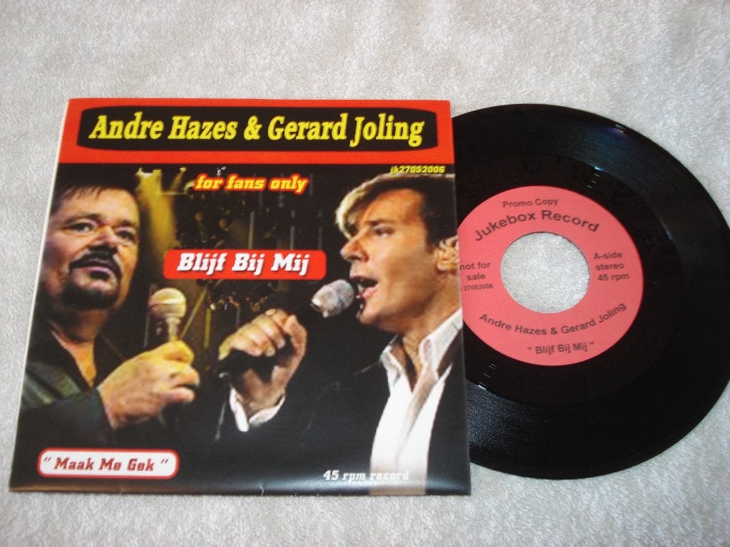 Andre Hazes    Blijf Bij Mij     Promo  Gerard Joling, Cd's en Dvd's, Vinyl Singles, Fotohoes, Ophalen of Verzenden, Zo goed als nieuw