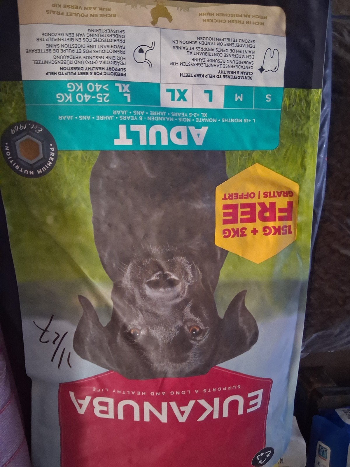 eukanuba large adult 18kg, Dieren en Toebehoren, Ophalen of Verzenden, Hond