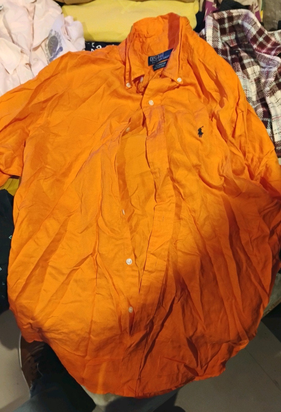 Polo Ralph Lauren Oranje Overhemd Maat L, Oranje, Ophalen of Verzenden, Polo Ralph Lauren, Halswijdte 41/42 (L)