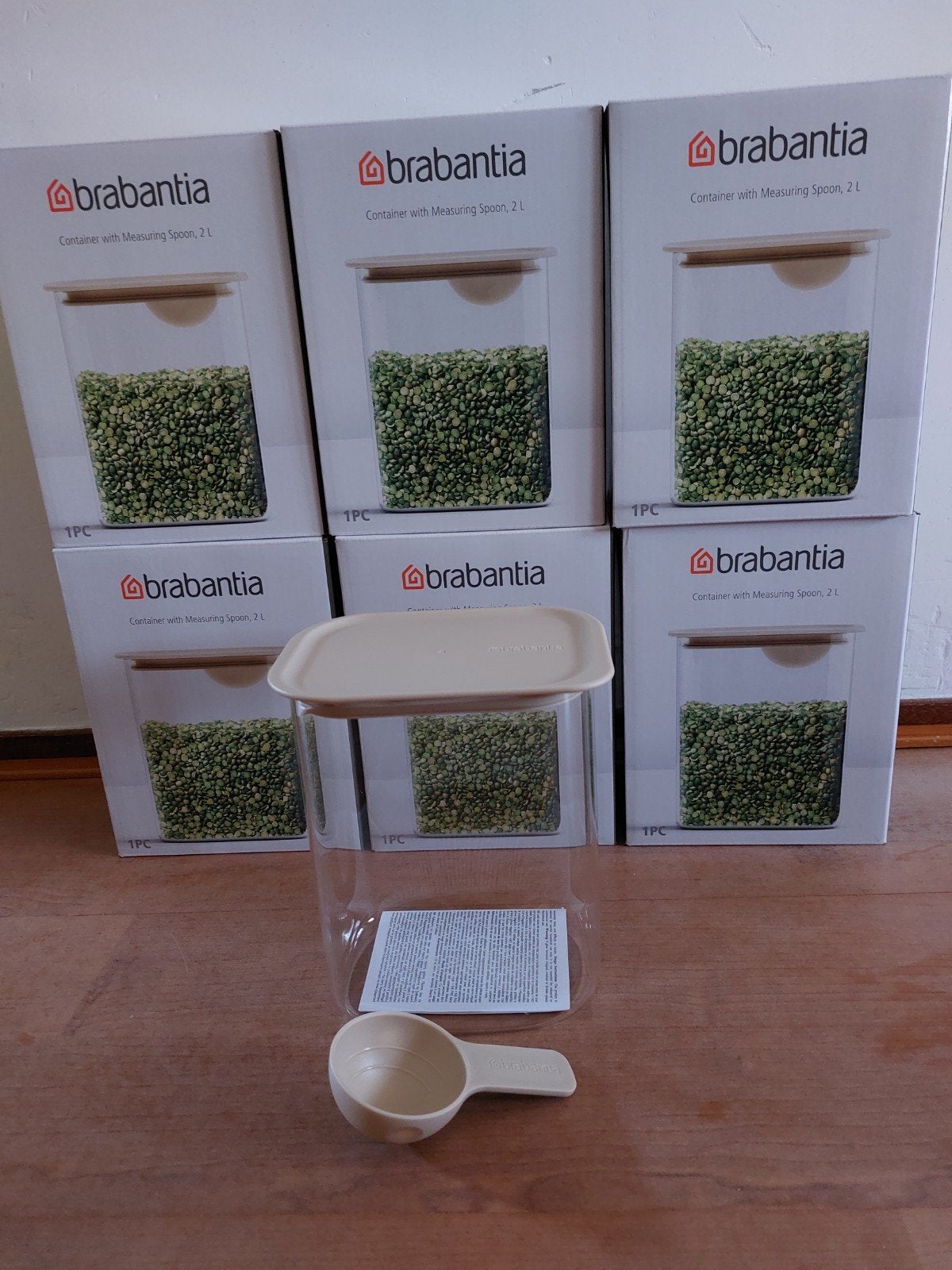 Brabantia Voorraadbus met Maatschep - 2L Glas, Huis en Inrichting, Keuken | Keukenbenodigdheden, Glas, Nieuw, Ophalen of Verzenden