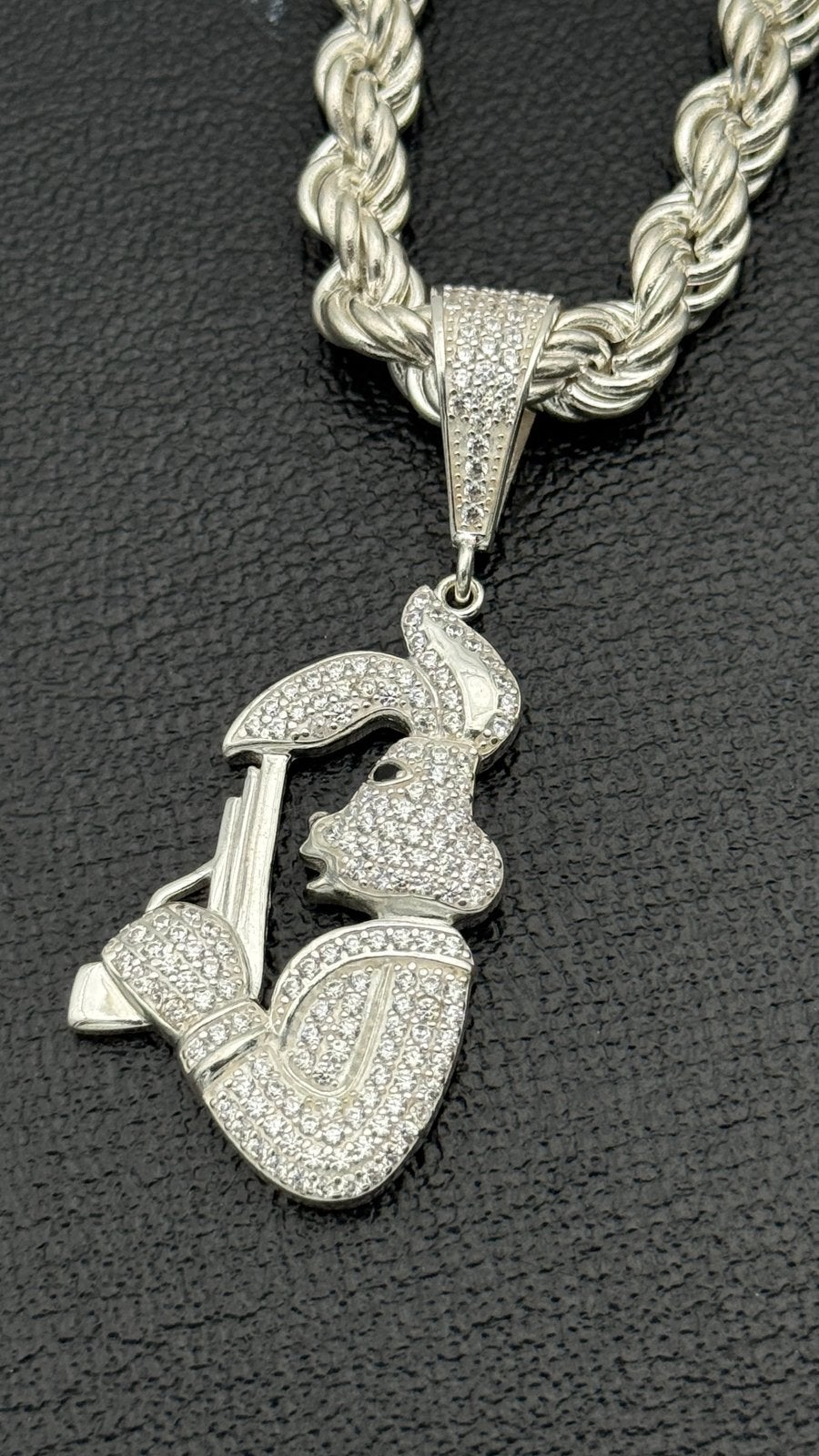 925 zilveren rope ketting met hanger 70 cm - nieuw, Met hanger, Nieuw, Ophalen of Verzenden, Nvt