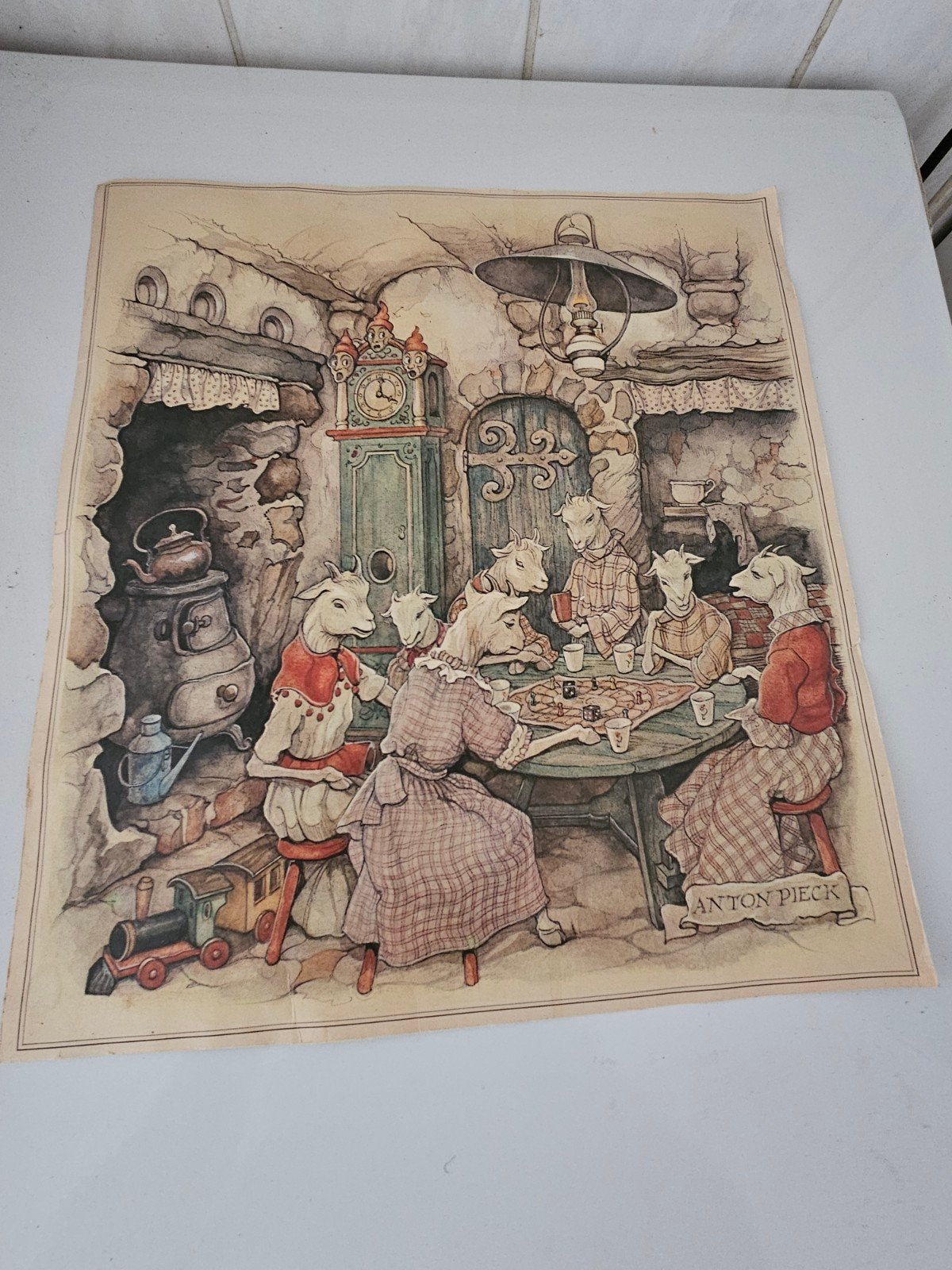 Anton Pieck Prenten: De Nachtwaker & Geitenfamilie, Antiek en Kunst, Kunst | Tekeningen en Foto's, Ophalen, Print, Print/reproductie