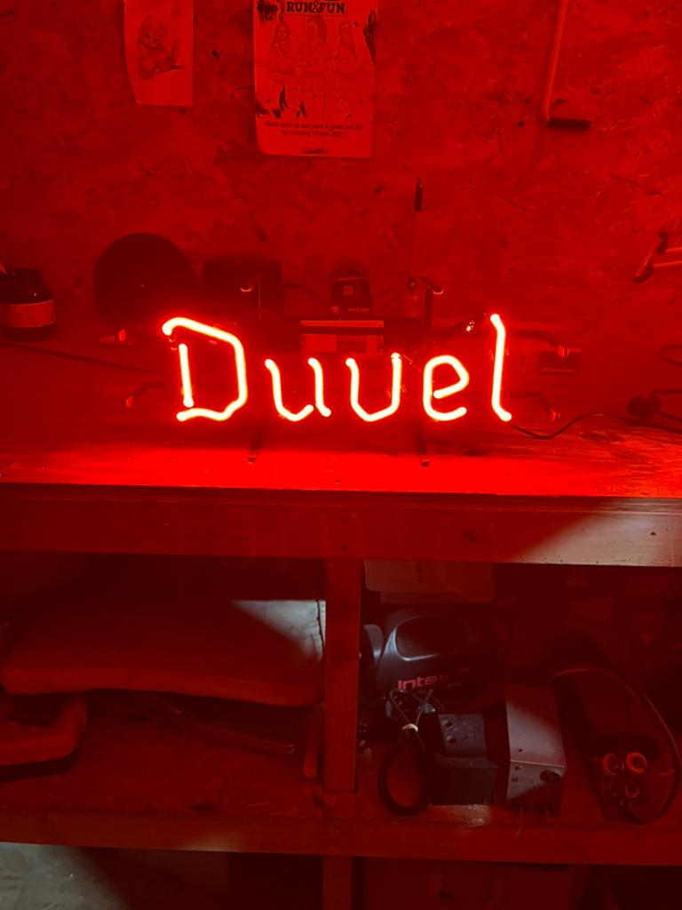 Duvel neon, Ophalen of Verzenden, Gebruikt, Reclamebord