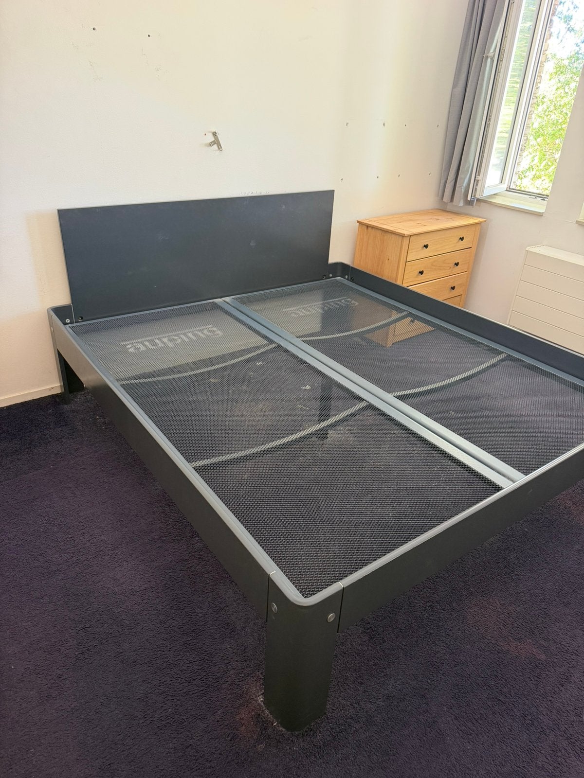 Auping auronde donkerblauw 200x180 met bed bodem, Ophalen, Blauw, Tweepersoons, Zo goed als nieuw