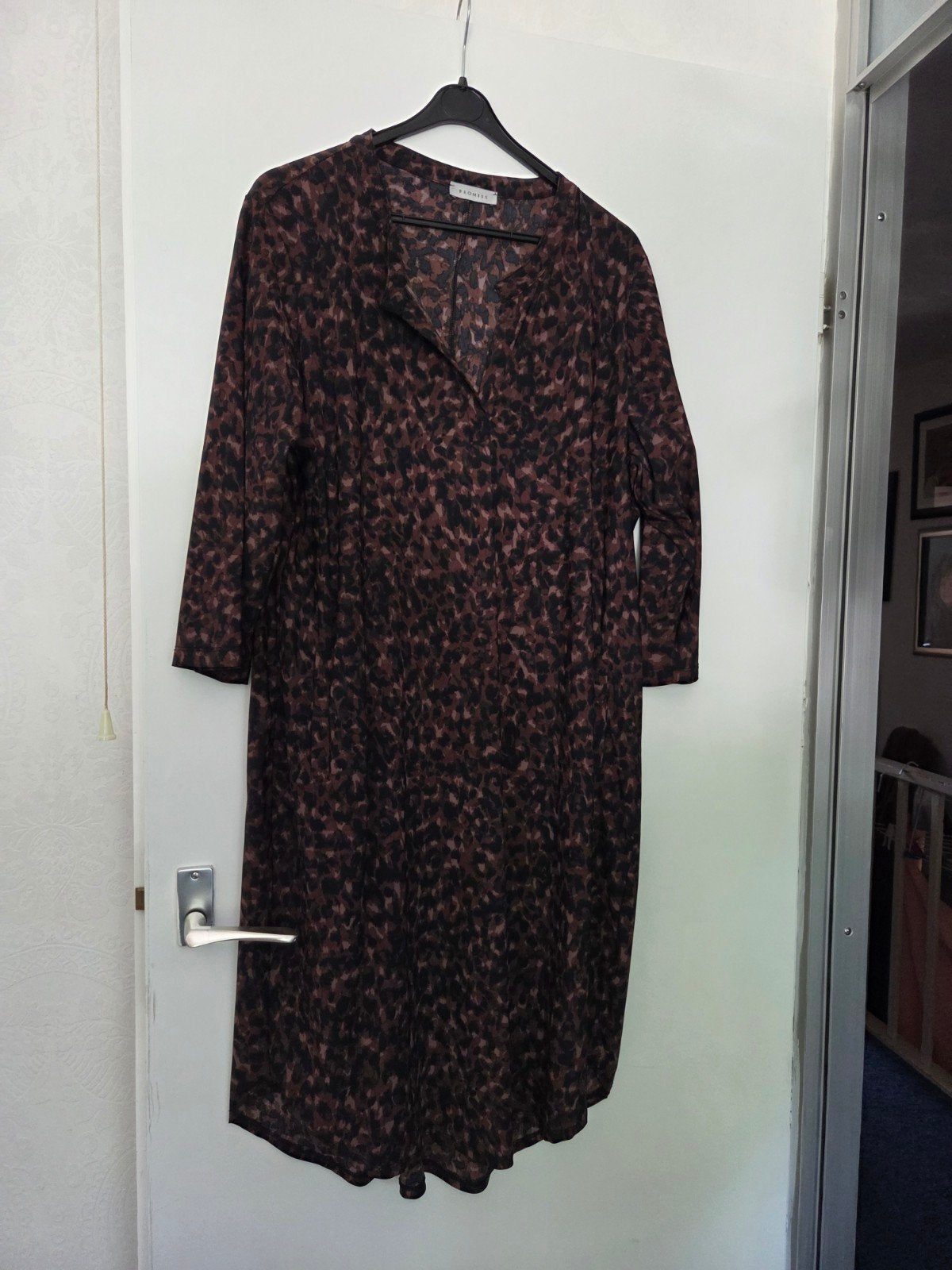 Promiss jurk met luipaardprint, maat 46, Promiss, Bruin, Maat 46/48 (XL) of groter, Ophalen of Verzenden