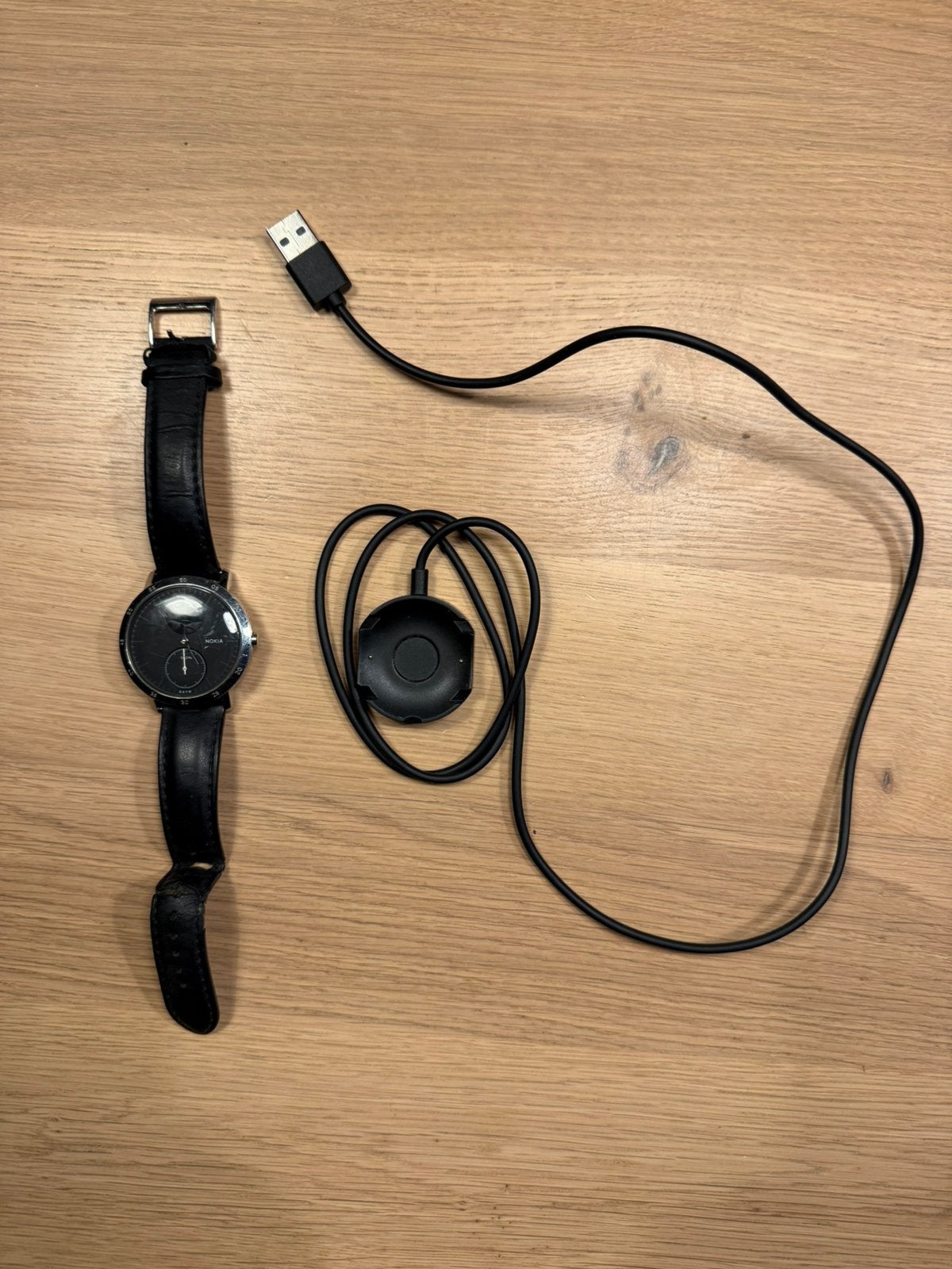 Nokia Steel HR Zwart HWA03B activity en sleep watch horloge, Ophalen of Verzenden, Zo goed als nieuw, Zwart, Android
