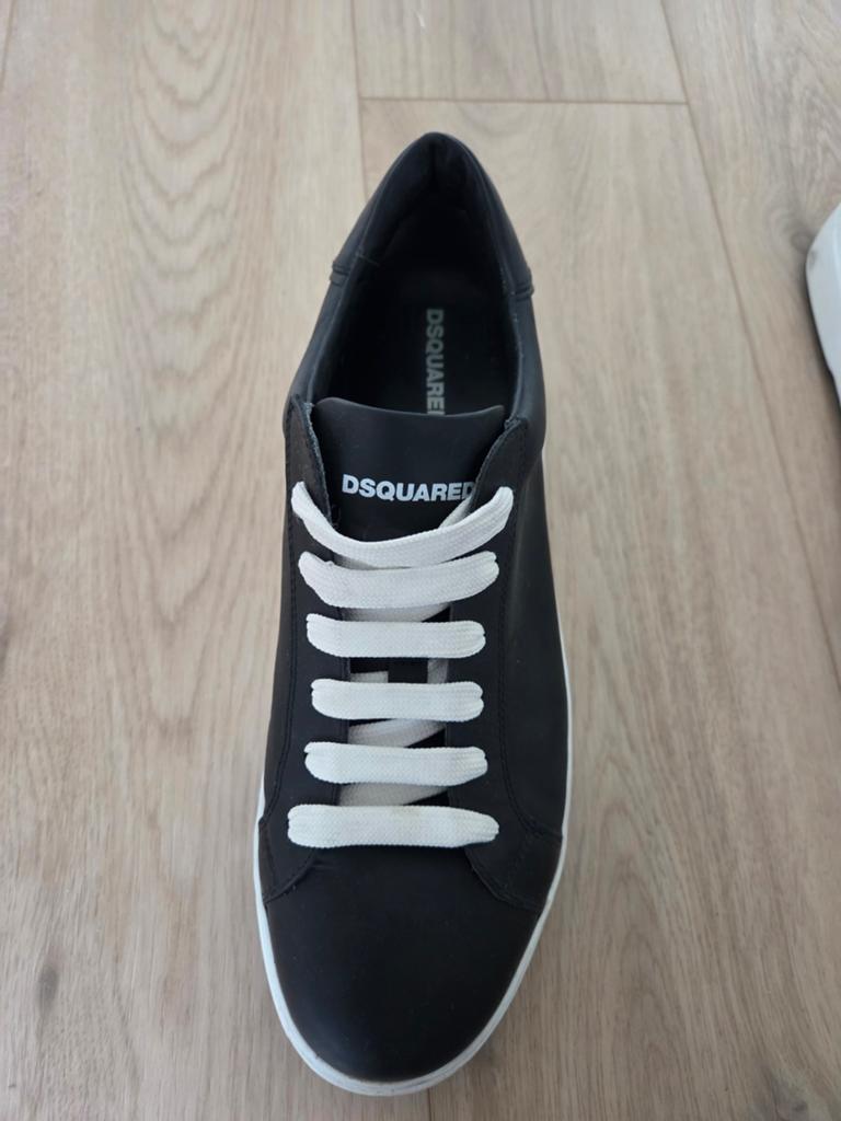 Originele kalfslederen DSQ2 sneakers 45/45,5, Dsquared2, Zwart, Ophalen of Verzenden, Sneakers of Gympen