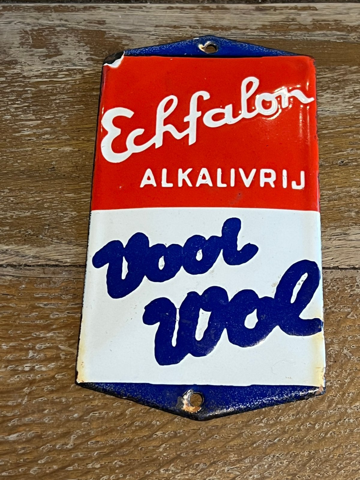 OUD EMAILLE DEURPOSTBORDJE ECHFALON, Ophalen of Verzenden, Gebruikt, Reclamebord