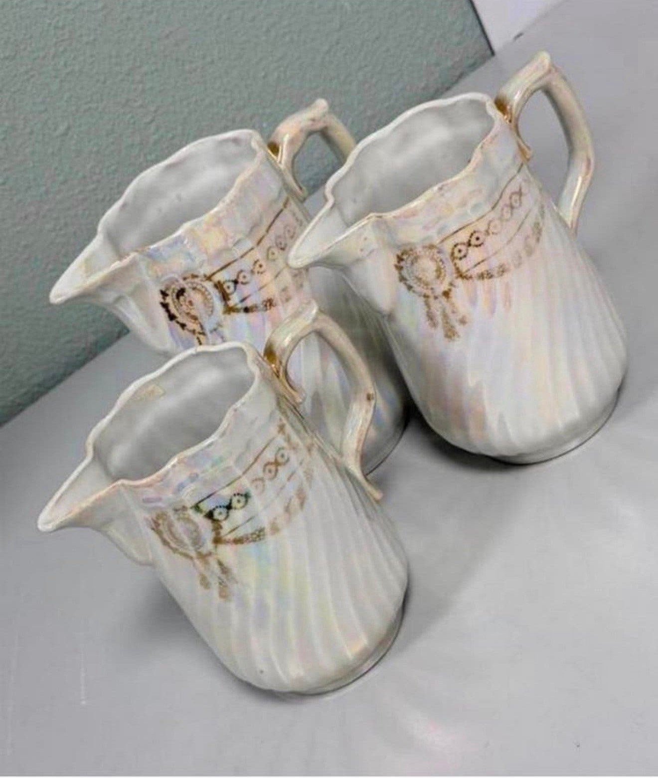 3 Kannen Sadler Swirl Lustreware theeset vintage parelmoer, Antiek en Kunst, Ophalen of Verzenden