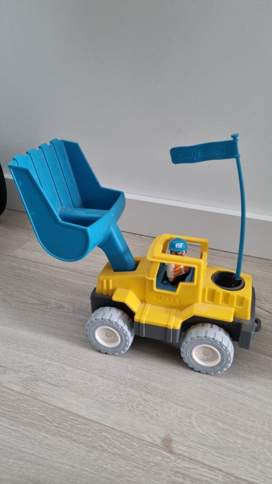 Playmobil Tractor met bestuurder en schep, Gebruikt, Complete set, Voertuig, Ophalen of Verzenden