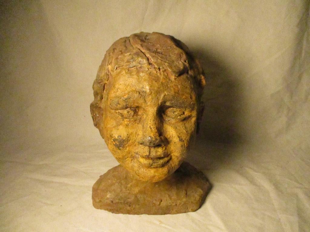 buste jongen hoofd aardewerk, Antiek en Kunst, Ophalen of Verzenden