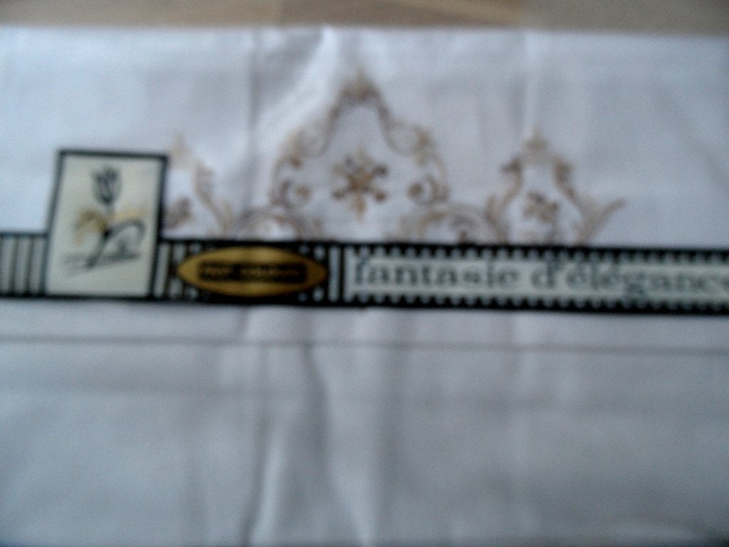 1 Laken 1 Sloop met borduursel Nieuw zie foto's, Eenpersoons, Wit, Overige typen, Katoen