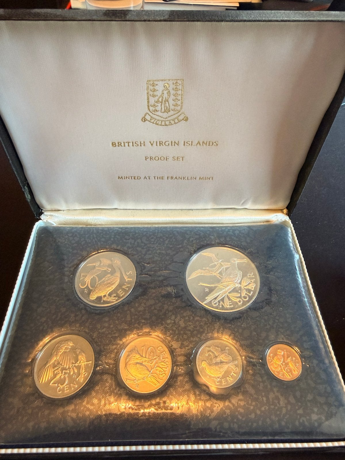 Munten Britse Maagden Eilanden 1974 -proof- Zilveren 1Dollar, Postzegels en Munten, Munten | Amerika, Setje, Zilver, Ophalen of Verzenden