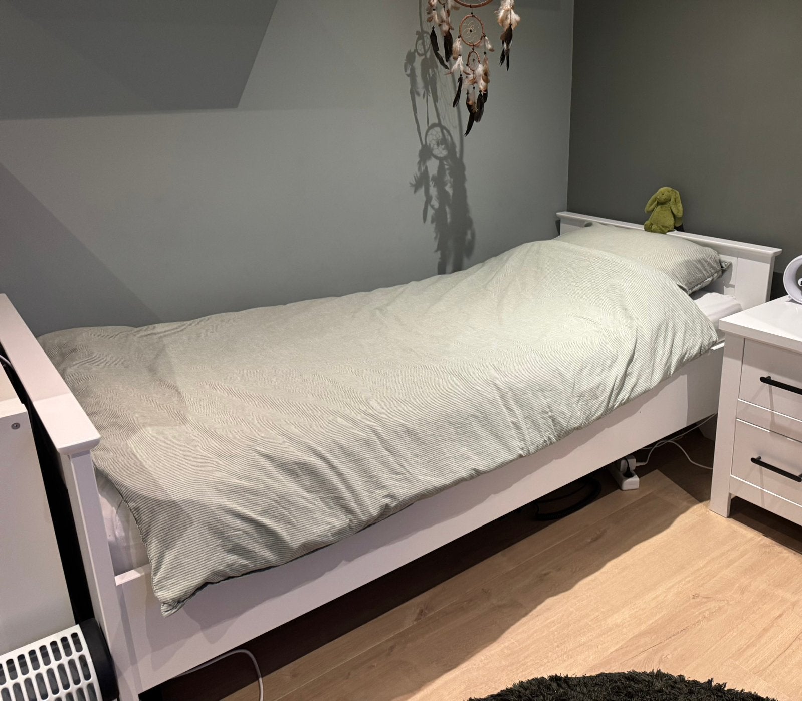 Bopita juniorbed wit 200 x 90, Ophalen, 90 cm, Eenpersoons, Wit