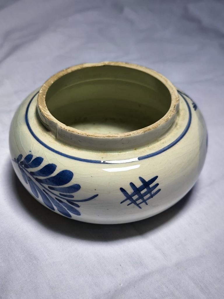 Antieke Delfts Blauwe Pot - Handgeschilderd, Ophalen of Verzenden