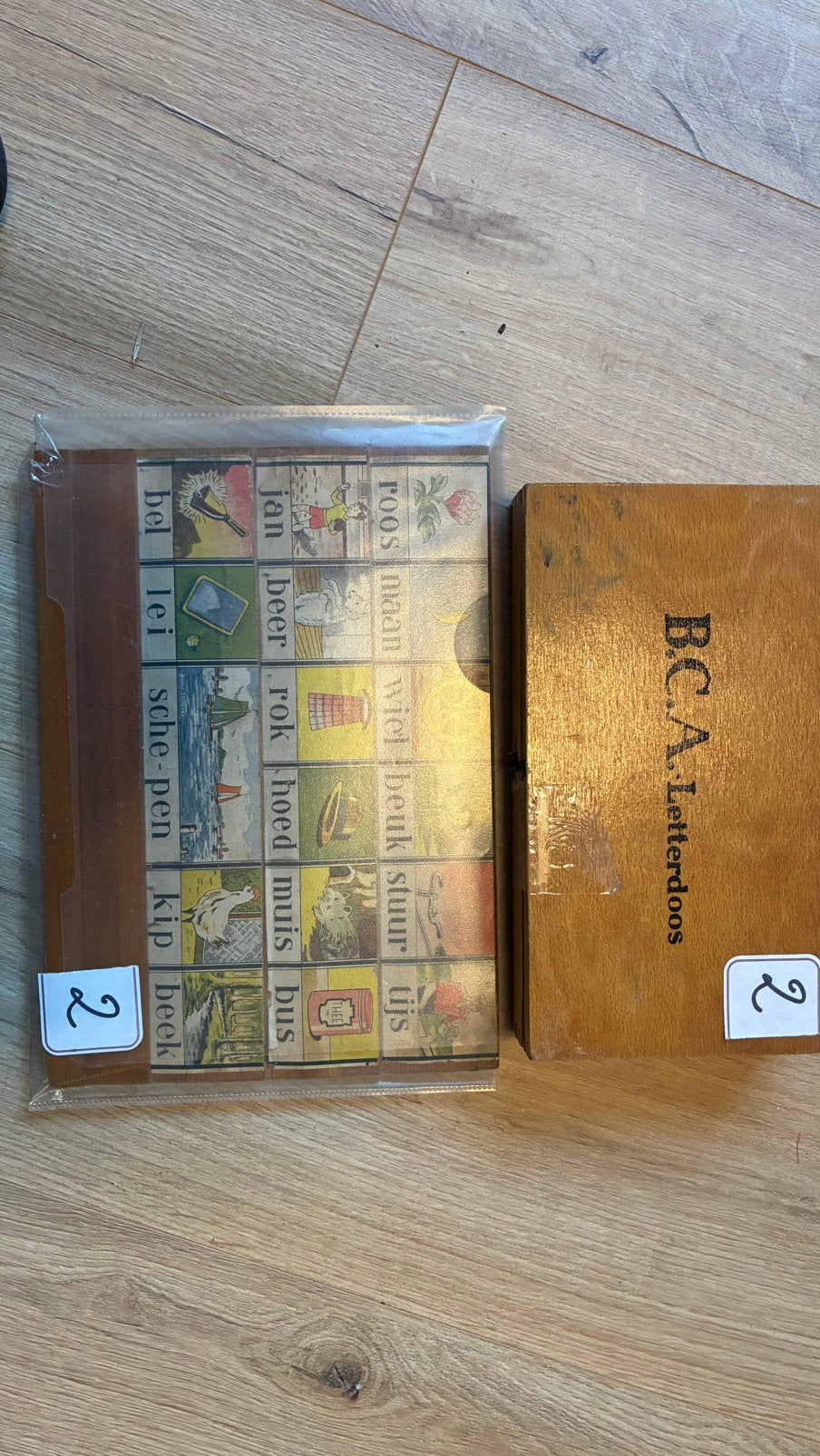 Authentieke BC-Letterdoos met leesplankje - 50+ jaar oud, Ophalen of Verzenden, Gebruikt
