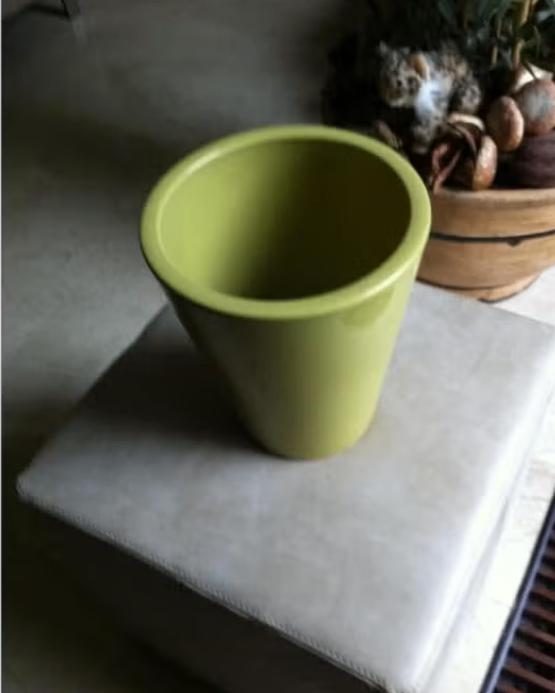 Grote bloempot keramiek groen H30cmBr26cm, Tuin en Terras, Bloempotten, 25 tot 40 cm, Rond, Ophalen of Verzenden, Zo goed als nieuw