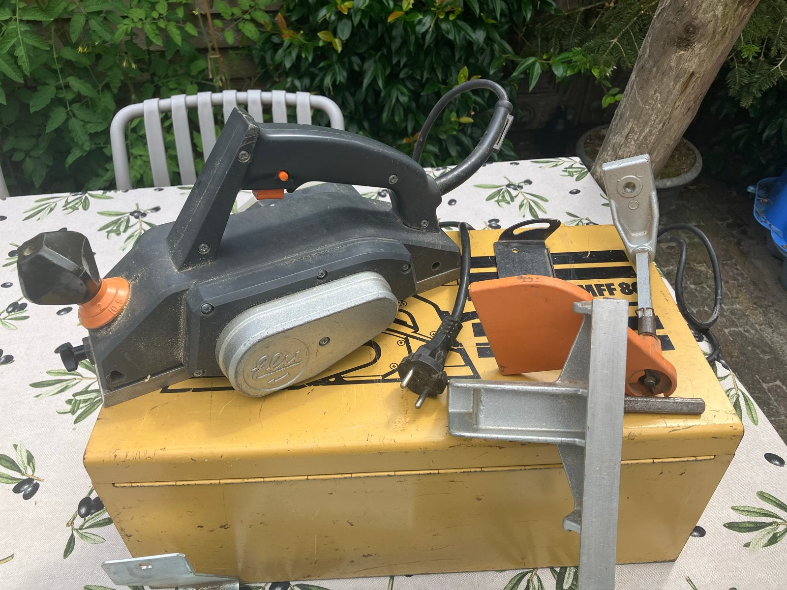 Elu schaafmachine MFF 80 met geleider en stalen kist, Doe-het-zelf en Verbouw, Ophalen, Gebruikt, Elektrisch