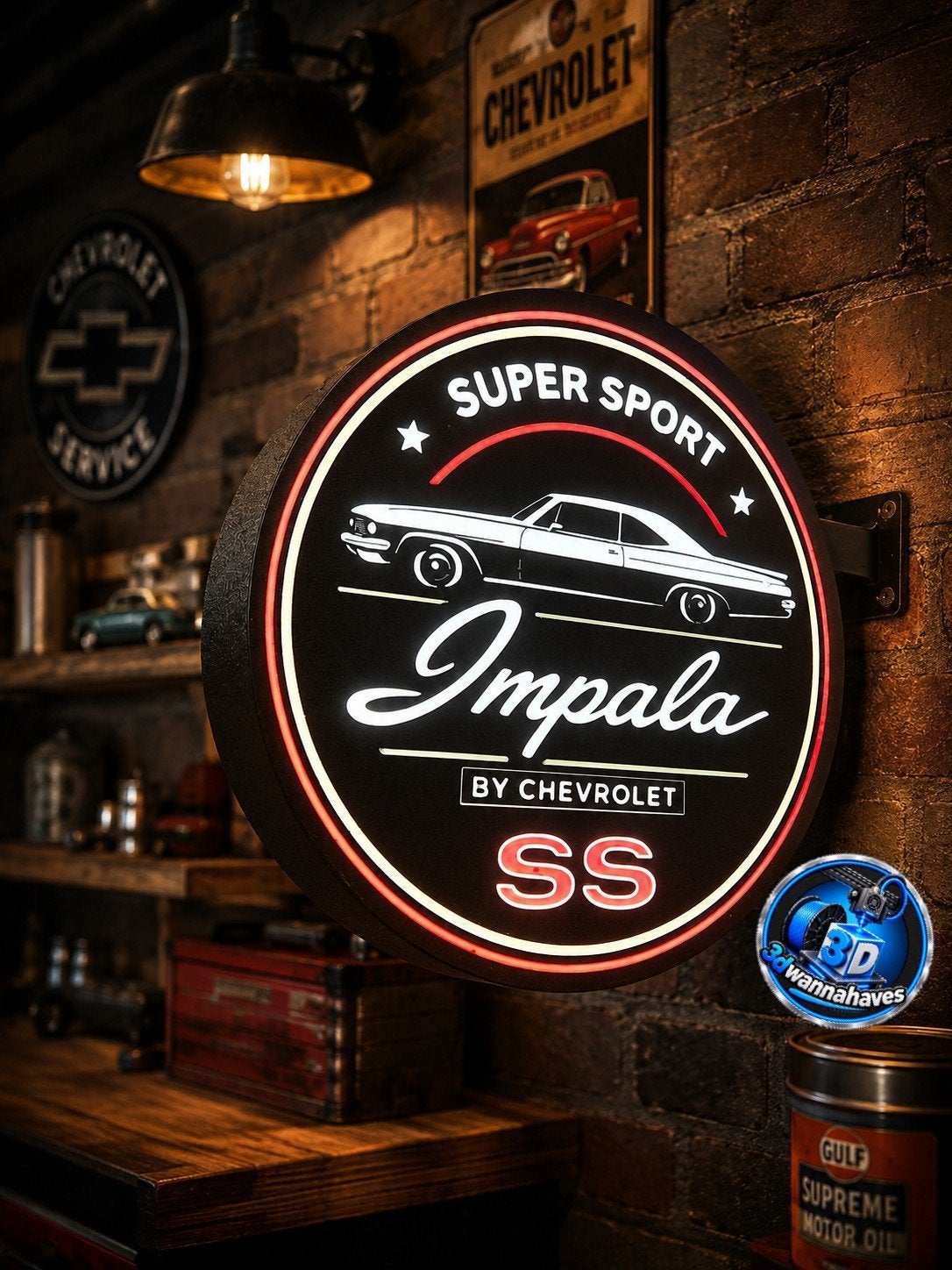 Indrukwekkende Impala dubbele lichtbak - Mancave/Garage, Verzamelen, Ophalen of Verzenden, Nieuw