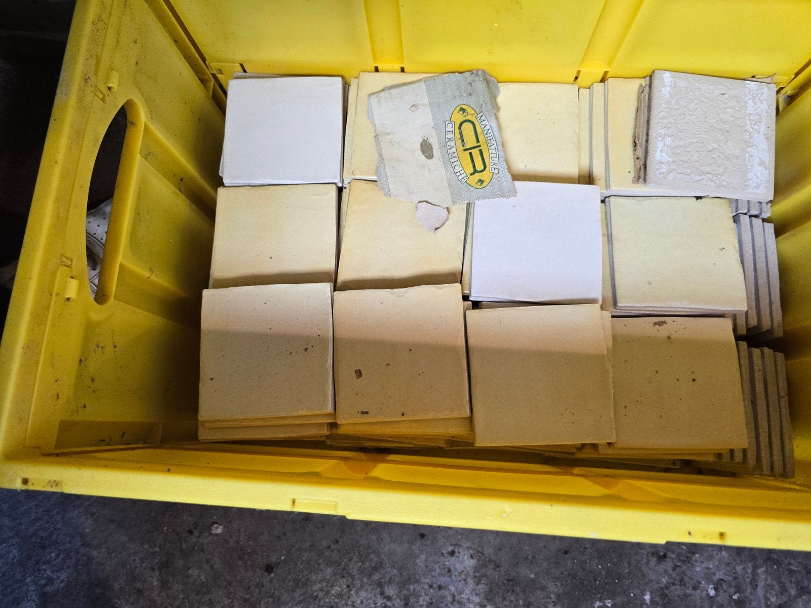 CIR Ceramiche 10x10 cm tegels wit/geel - 6-8 m² restpartij, Doe-het-zelf en Verbouw, Tegels, Ophalen, Nieuw, Minder dan 20 cm