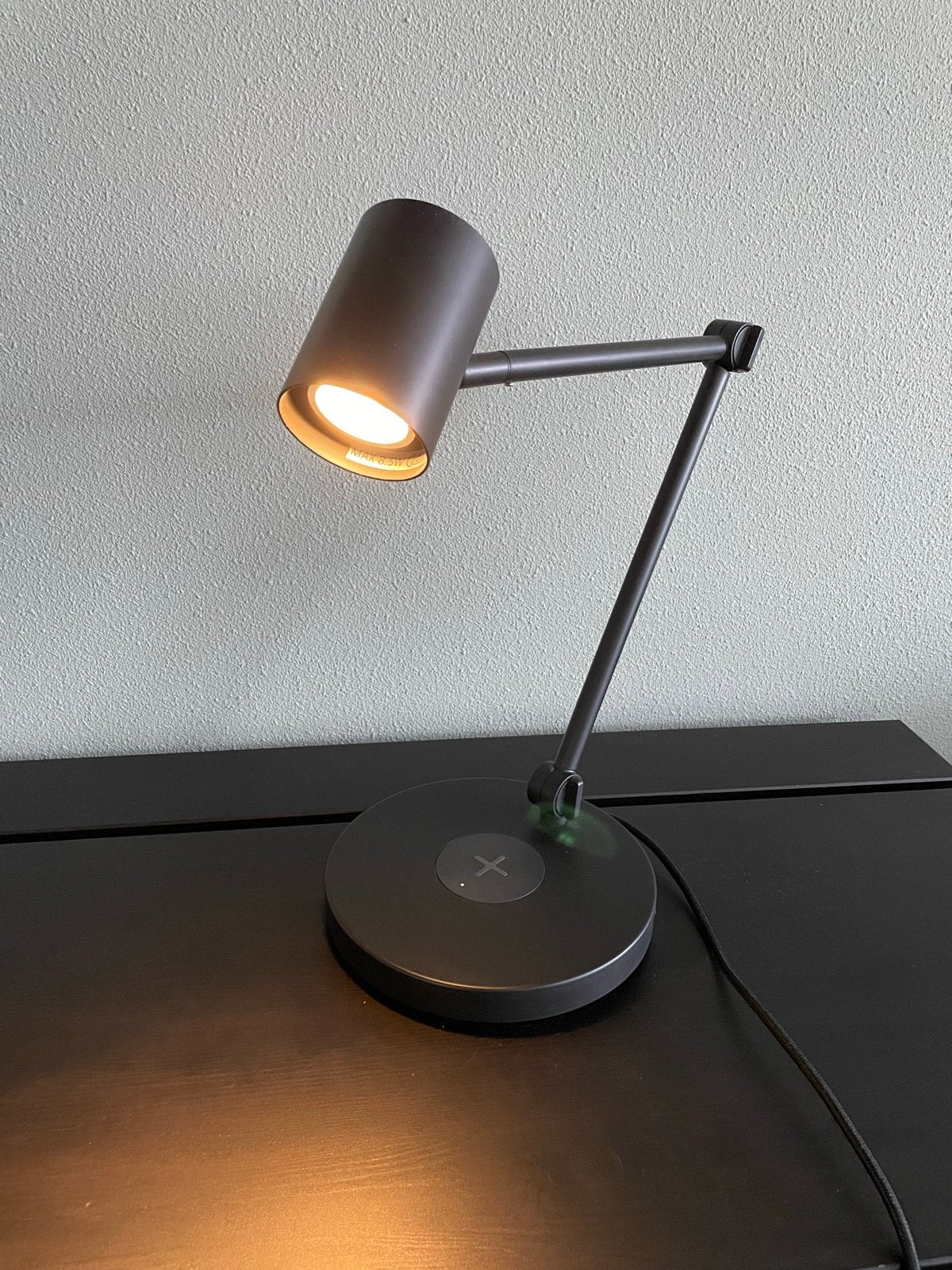 IKEA Nymane bureaulamp met draadloos opladen, Ophalen, Bureaulamp, Zo goed als nieuw, Zwart