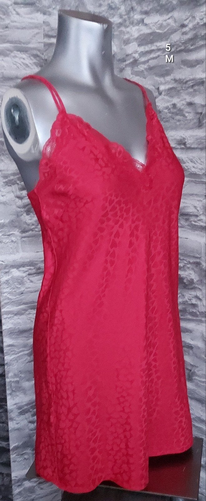 Sexy rode slipdressmet kanten details, Onbekend, Ophalen of Verzenden, Rood, Nachtkleding
