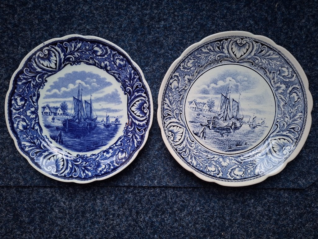 Set van 2 Delfts Blauw wandborden Royal Sphinx / Boch, Ophalen of Verzenden