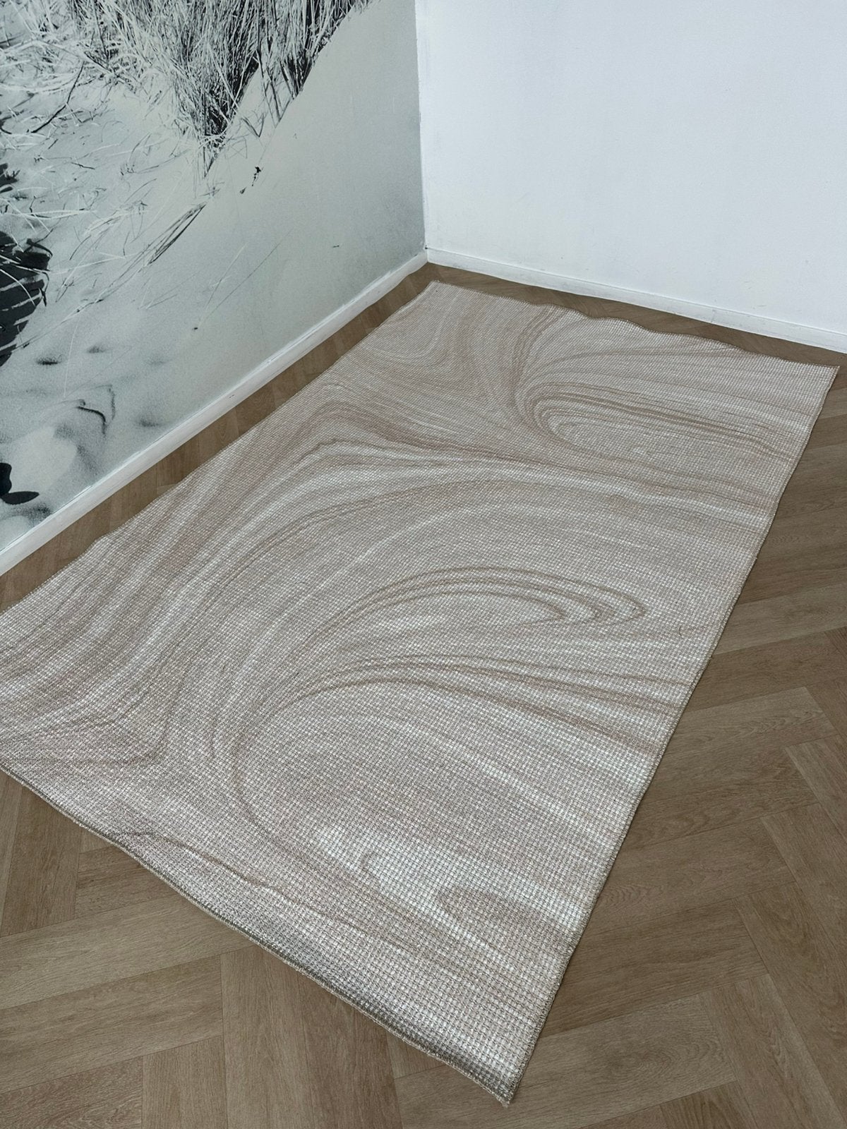 Brinker Ebru beige 140/220, 100 tot 150 cm, Beige, Ophalen of Verzenden, Rechthoekig