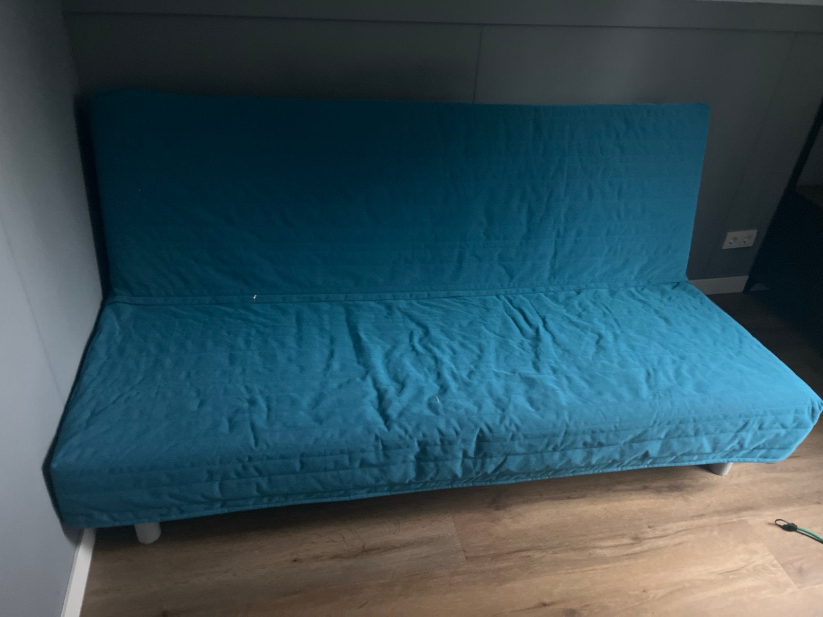 Ikea Beddinge slaapbank - turquoise, Huis en Inrichting, Ophalen, Gebruikt, Blauw, Tweepersoons
