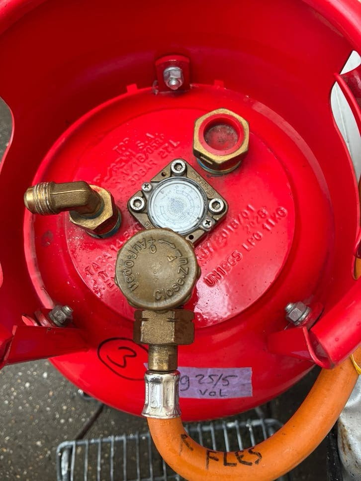 Lpg gasfles 26 ltr hervulbaar, Ophalen of Verzenden, Gebruikt