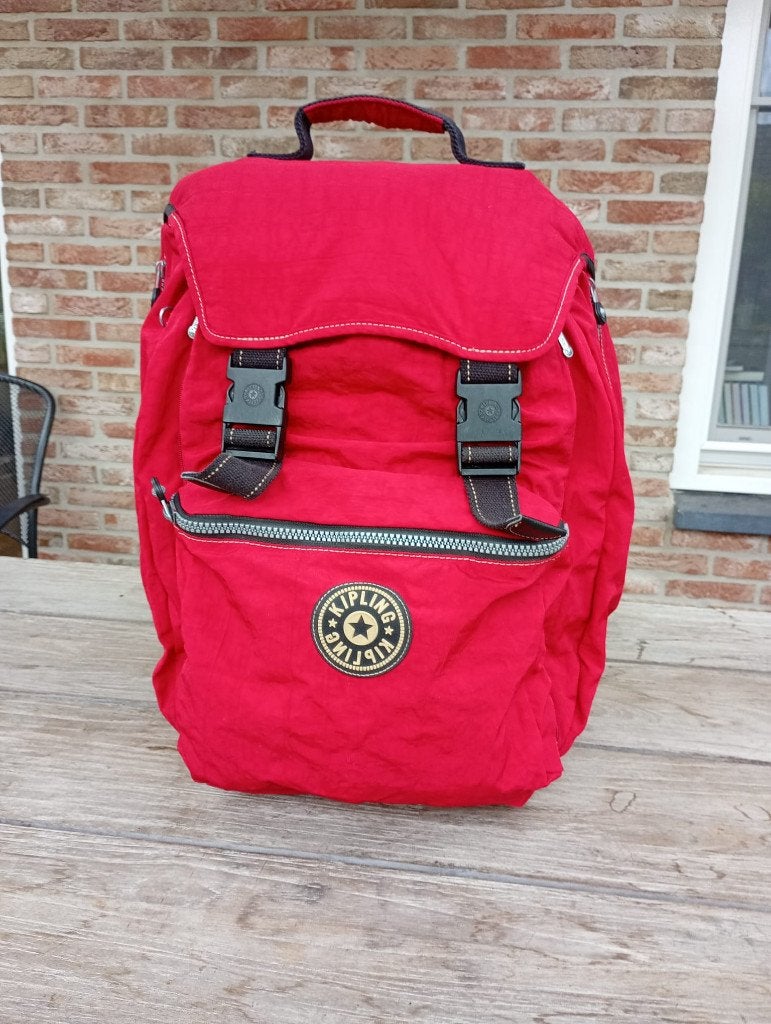 Grote rode Kipling rugzak, inhoud verstelbaar, 20-30 liter, Ophalen, Kipling, 25 tot 40 cm, Zo goed als nieuw