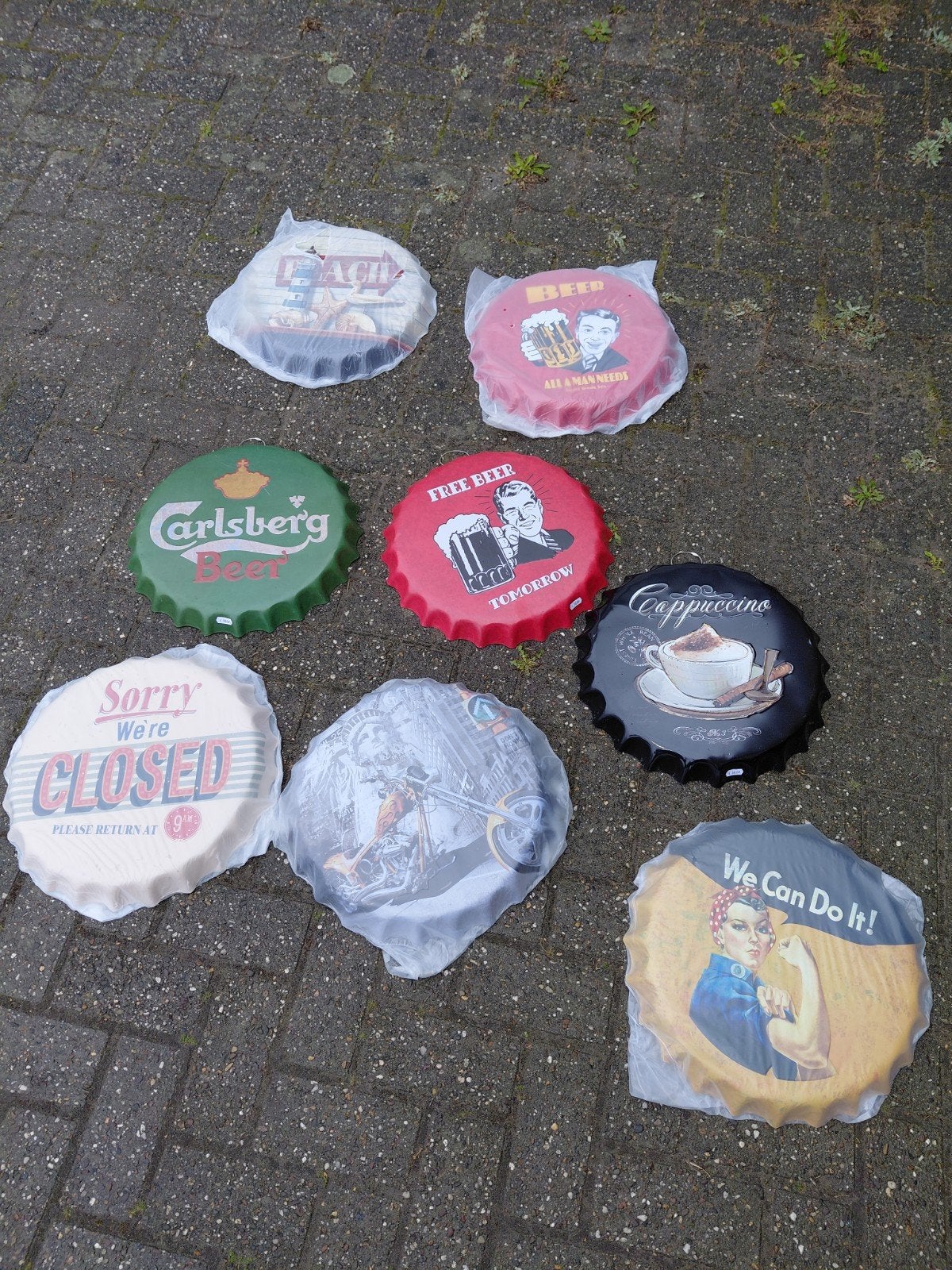 reclameborden partij markthandel, Ophalen of Verzenden, Reclamebord, Plaat of Schild, Overige merken
