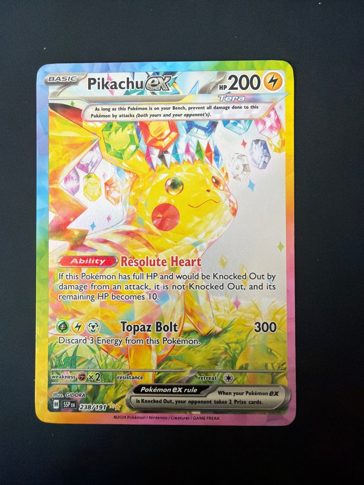 Pikachu EX 238/197, Ophalen, Zo goed als nieuw, Losse kaart