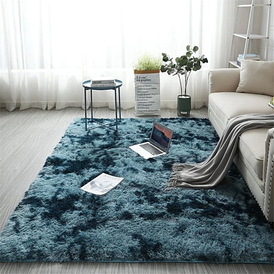 Blauw Rechthoekig Hoogpolig Vloerkleed / Kleed Tapijt Mat, Nieuw, 150 tot 200 cm, Rechthoekig, Verzenden